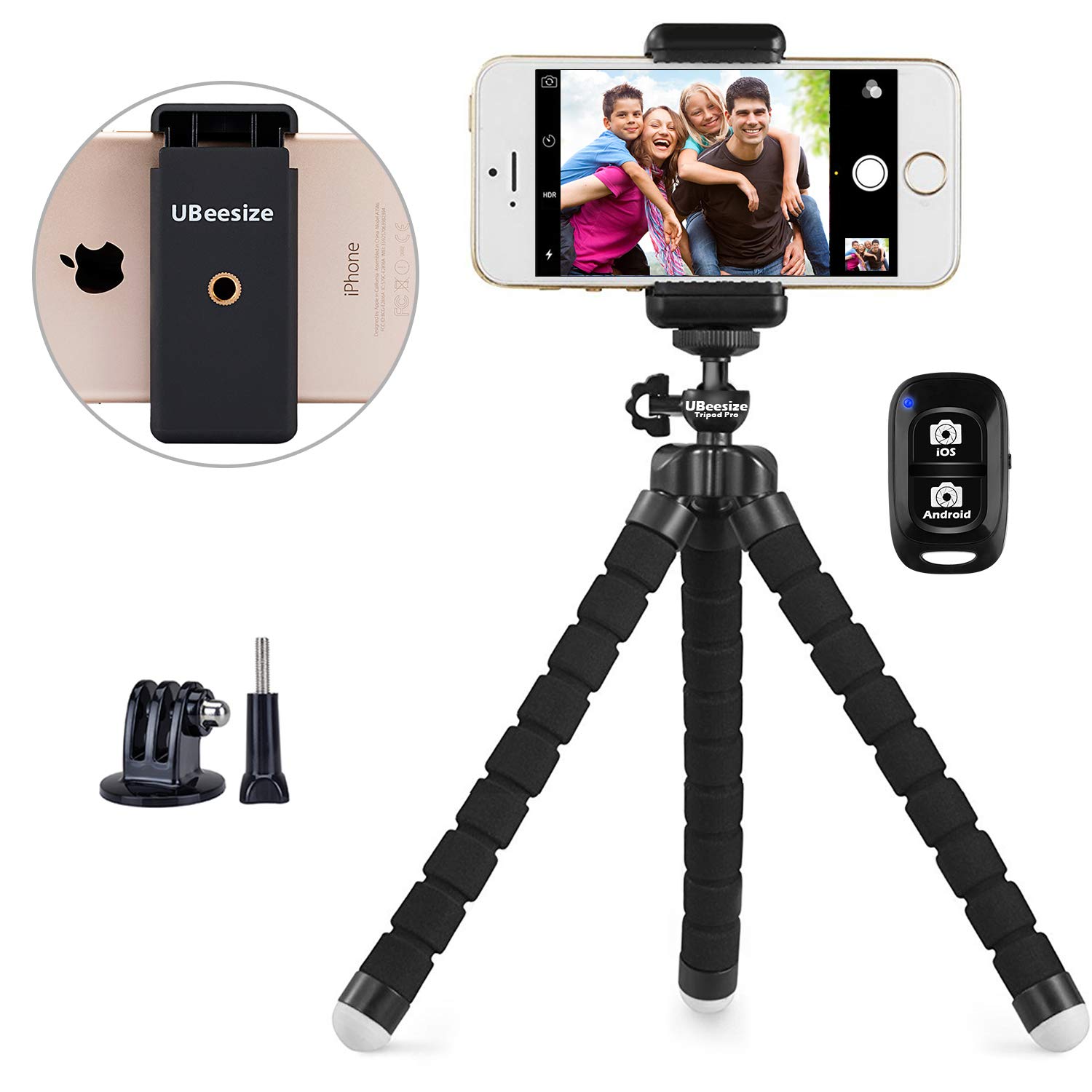 a sunny day tripod smartphone and camera with phone holder